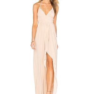Front-Slit V-neck Rope-tie halter maxi